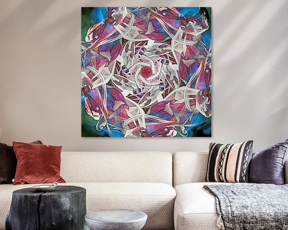 Voorbeeld van het werk in een kamer