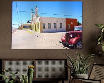 U-drop Inn Conoco benzinestation Route 66, Shamrock TX van Tineke Visscher