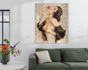 Mosaic Pinup and actress Olive Thomas from the 10s and 20s by Atelier Liesjes