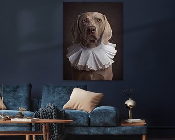 Classic dog portrait with collar by Raoul Baart