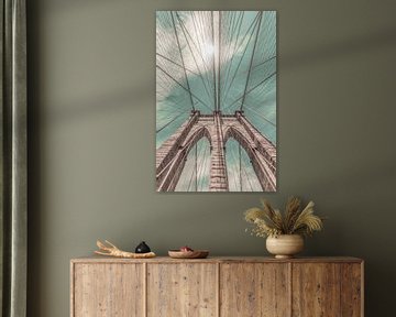 NEW YORK CITY Brooklyn Bridge im Detail | urbaner Vintage-Stil von Melanie Viola