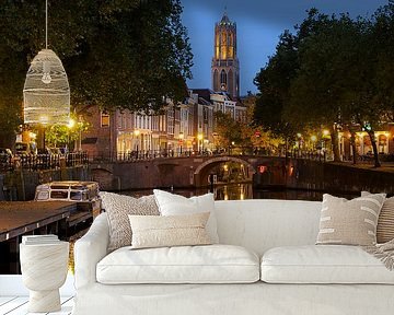 Zandbrug, Oudegracht en Domtoren in Utrecht van Donker Utrecht