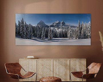 Winter panorama Mythen van Pascal Sigrist - Landscape Photography