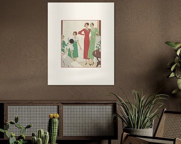 Family time | Art Deco historical fashion print | Vintage fashion by NOONY