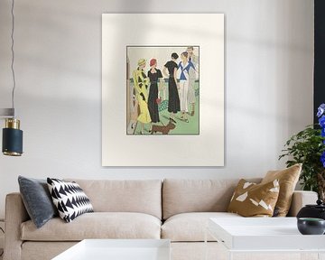 Day at the race | Equestrian, racing, derby | Historic Art Deco fashion print | Vintage Fashion by NOONY