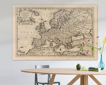 Old map of Europe from around 1725 by Gert Hilbink