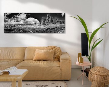 Dolomiten Panorama schwarzweiss von Denis Feiner