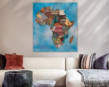 Carte de l'Afrique en bois sur Rene Ladenius Digital Art