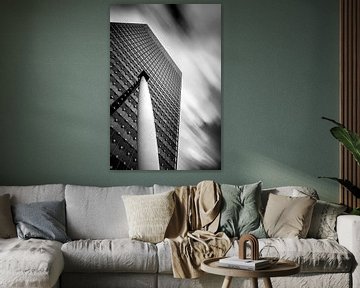 KPN Gebäude schwarz und weiß von Prachtig Rotterdam