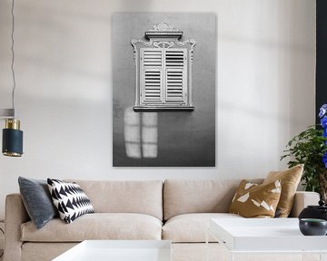 Dubbel venster (zwart en wit) van flotografie