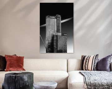 Maas tower in black and white by Prachtig Rotterdam