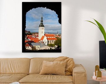Vue de la tour Kiek in de Kök sur l'église Saint-Nicolas, ville basse, vieille ville, Tallinn, Eston