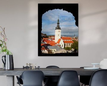 Ausblick vom Turm Kiek in de Kök auf die Nikolaikirche, Unterstadt, Altstadt,Tallinn, Estland, Europ