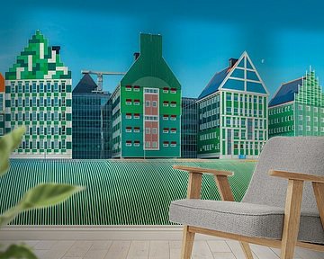 Modern architecture of the town hall in Zaandam, Zaanstad, North-Holland, Netherlands by Rene van der Meer