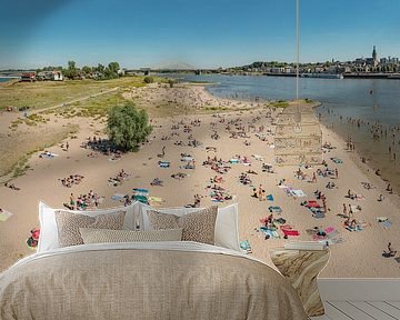 The Waal beach on the Lent island, Nijmegen, Netherlands by Rene van der Meer