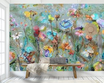 Wild flower field van Atelier Paint-Ing