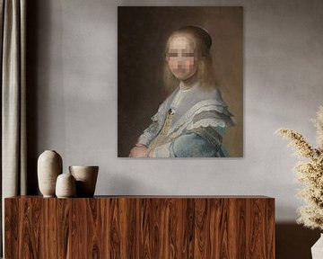 Portret van een meisje in het blauw, Johannes Cornelisz. Verspronck, 1641 van Studio POPPY