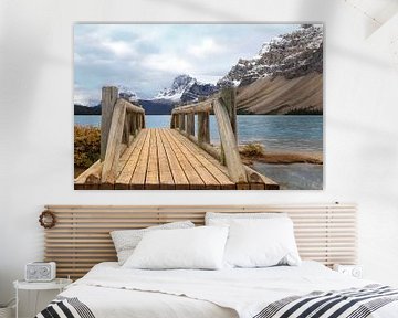 Bridge overlooking Bow Lake, Banff National Park, Canada, North America. by Mieneke Andeweg-van Rijn