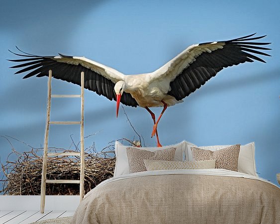 Voorbeeld van het werk in een kamer