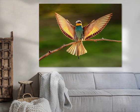 Voorbeeld van het werk in een kamer