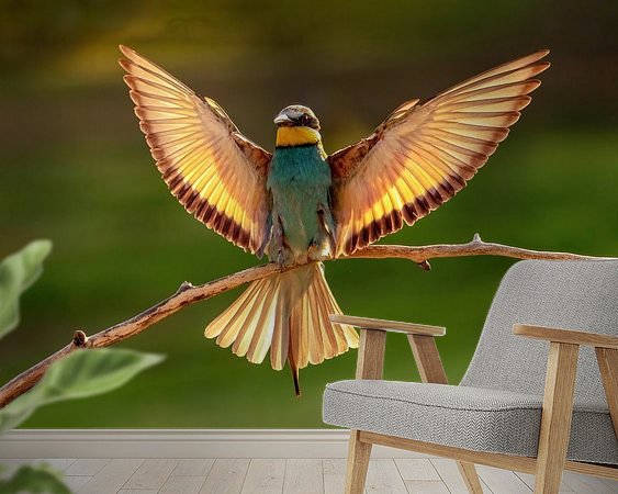 Voorbeeld van het werk in een kamer