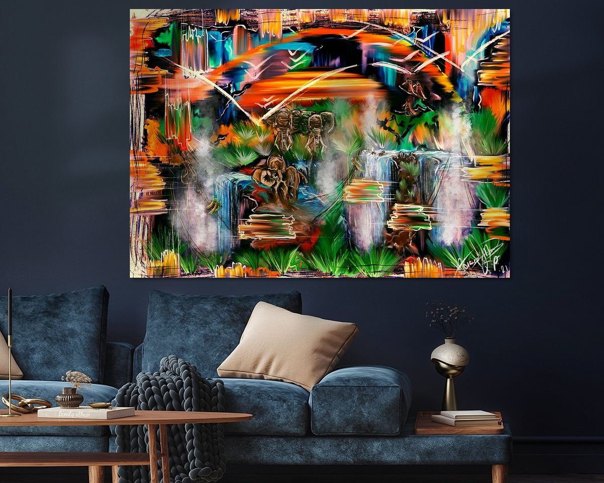 Voorbeeld van het werk in een kamer
