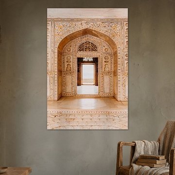 Beau marbre dans la forteresse d'Agra en Inde