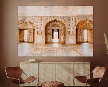 Prachtige marmer in Agra fort in India van Yvette Baur