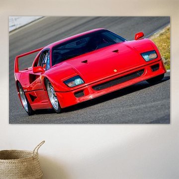 Ferrari F40 1980er Jahre Superauto fahren auf einer Rennstrecke