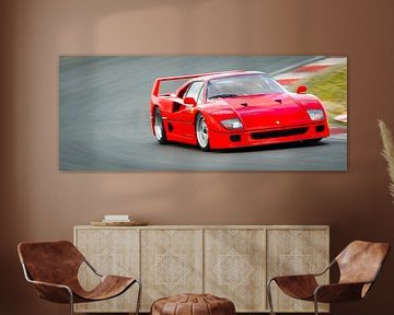 Ferrari F40 1980s supercar driving on a race track by Sjoerd van der Wal Photography