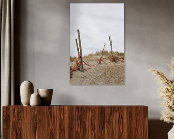 De strandpalen langs de Vriendschap, de veerboot van Texel naar Vlieland | Strand en zee fotografie  van Evelien Lodewijks