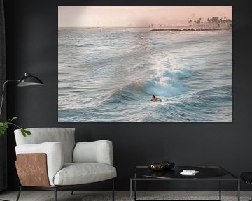 The surfer, Venice beach Los Angeles by Ronald Tilleman