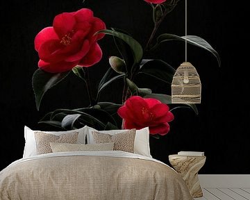 Stilleven  Camellia in vaas van Klaartje Majoor