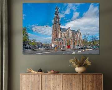 Paysage urbain d'Amsterdam avec le Westerkerk sur Eye on You