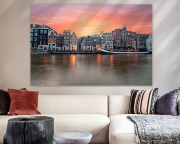 Sonnenuntergang am Fluss Amstel in Amsterdam von Eye on You