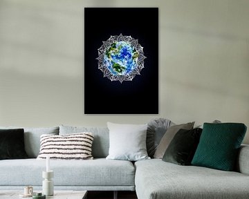 Mandala Planeet Aarde van Sebastian Grafmann