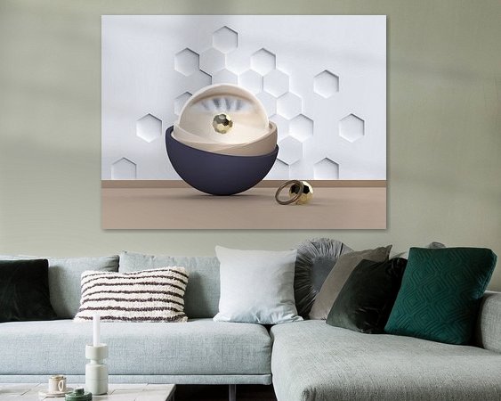 Voorbeeld van het werk in een kamer