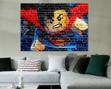 LEGO Superman muur graffiti van Bert Hooijer