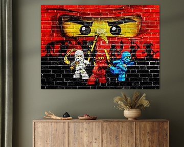 LEGO ninjago muur graffiti 3 van Bert Hooijer