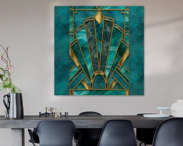 Art Deco Plombage Turquoise Or sur Andrea Haase