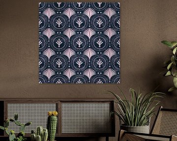 Art Deco Elegantie Roze Blauw van Andrea Haase