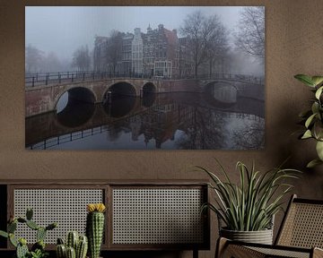 Mistige Keizersgracht in Amsterdam van Maurits van Hout