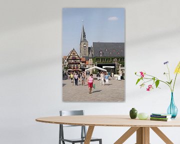 Historische Altstadt mit dem Marktplatz von Quedlinburg von Heiko Kueverling