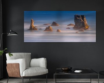 Panorama Bandon Beach, Oregon van Henk Meijer Photography