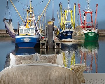 3 vissersschepen in de haven van Lauwersoog van Helene Ketzer