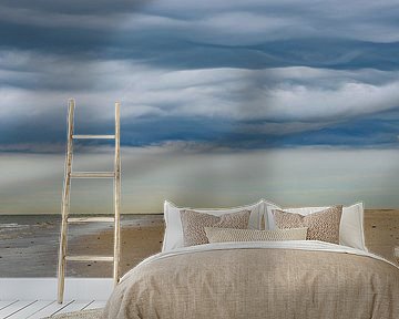 Stormwolken op het strand van Sjoerd van der Wal Fotografie