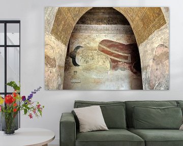 Ancient wall painting of a reclining Buddha by Affect Fotografie