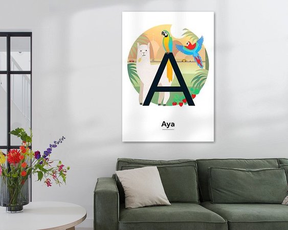 Voorbeeld van het werk in een kamer