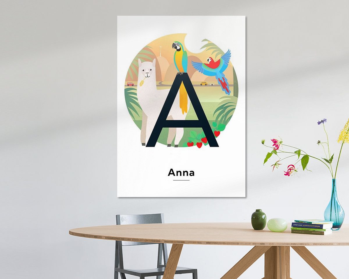 Voorbeeld van het werk in een kamer
