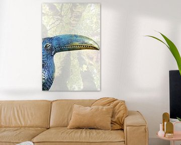 Toekan exotische vogel kunst met bomen